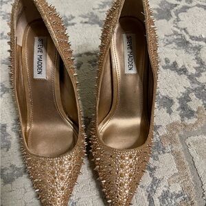 Steve Madden Gold Spiked Heels